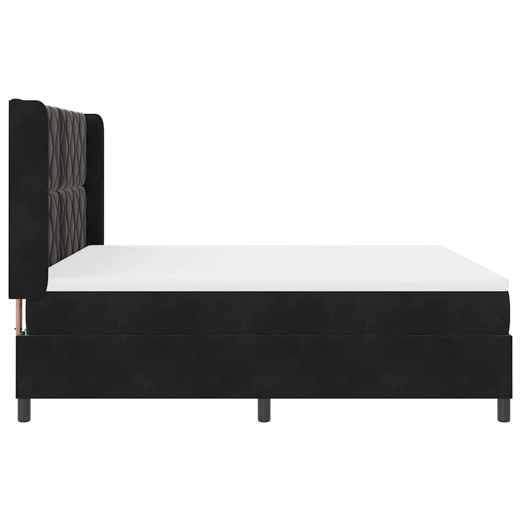 Box Spring Bed with Headboard Black 180 x 200 cm Velvet