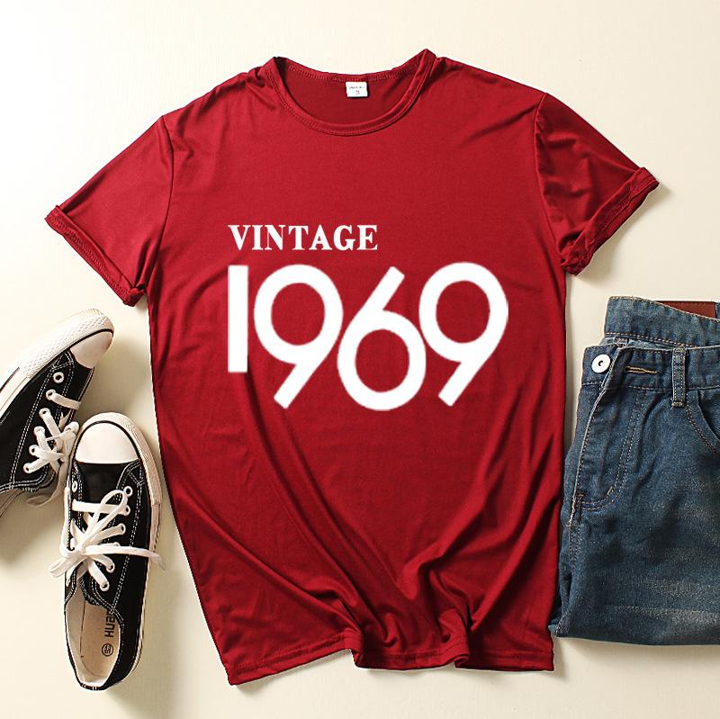 

Винтаж 1969 1971 Письменный Принт Женская Футболка Короткий Рукав ONeck Свободная Женская Футболка Женская Футболка Топы Одежда Camisetas Mujer L