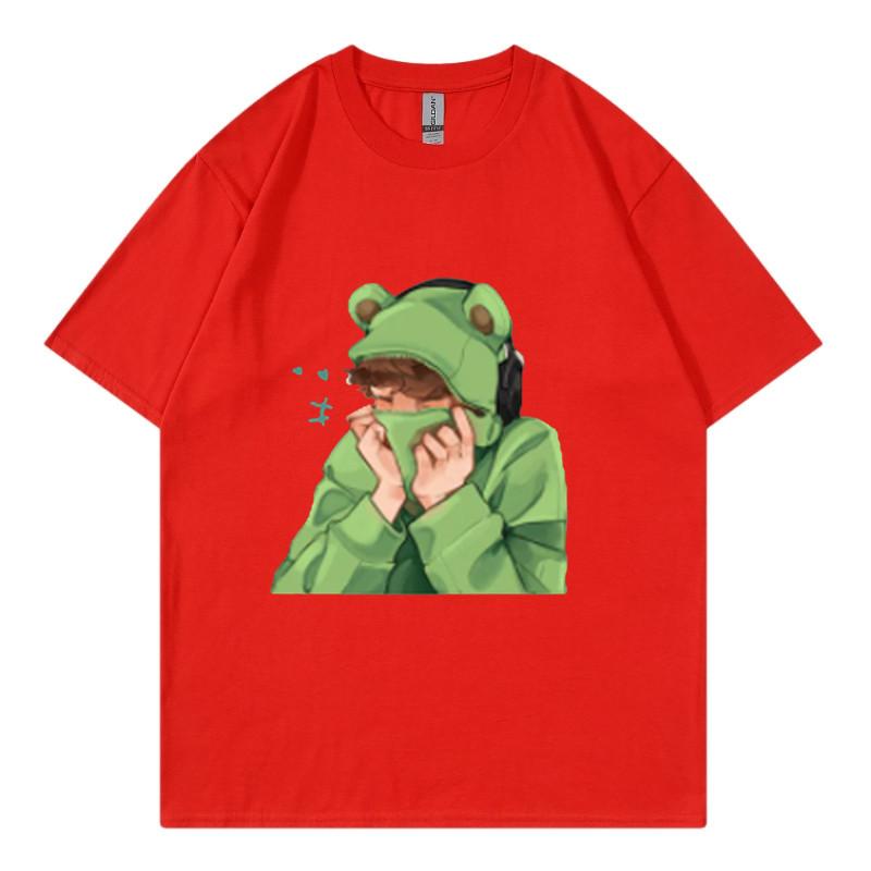 Spring and Summer Unisexs and Unisexs Casual Loose Fitting Tshirt Short Sleeved Cartoon Cute Pet Printed Unisexs Tshirt