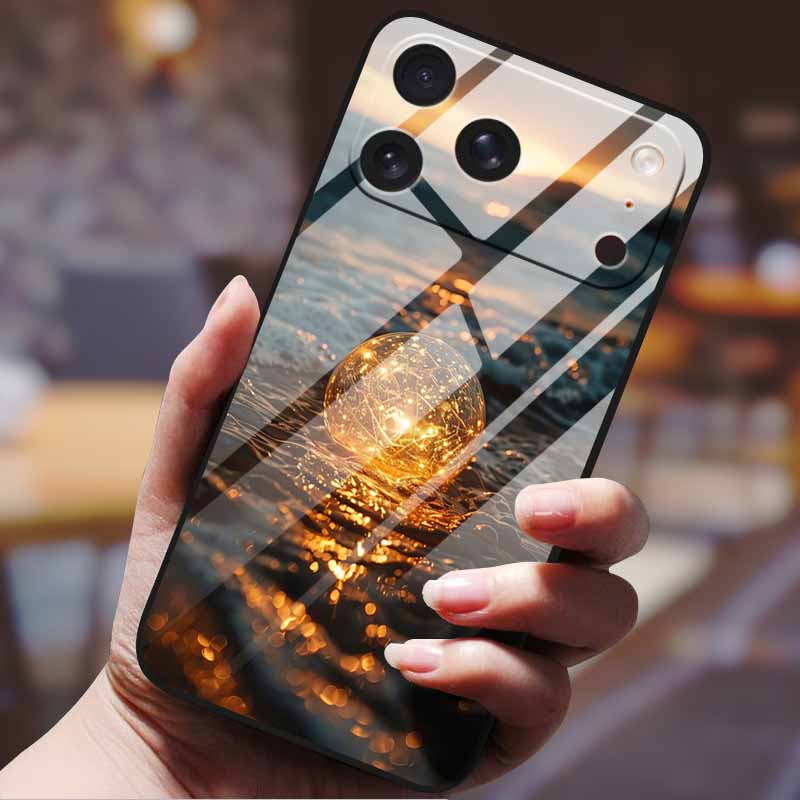 Phone Case for Iphone 17 Pro Max Iphone17 Air Tempered Glass Hard Back Cover Bumper 17pro Funda Cartoon Anime Fashion Pattern