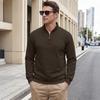 Men's Half Zip Stand Collar Knit Sweater Long Sleeve Pullover for Fall and Winter