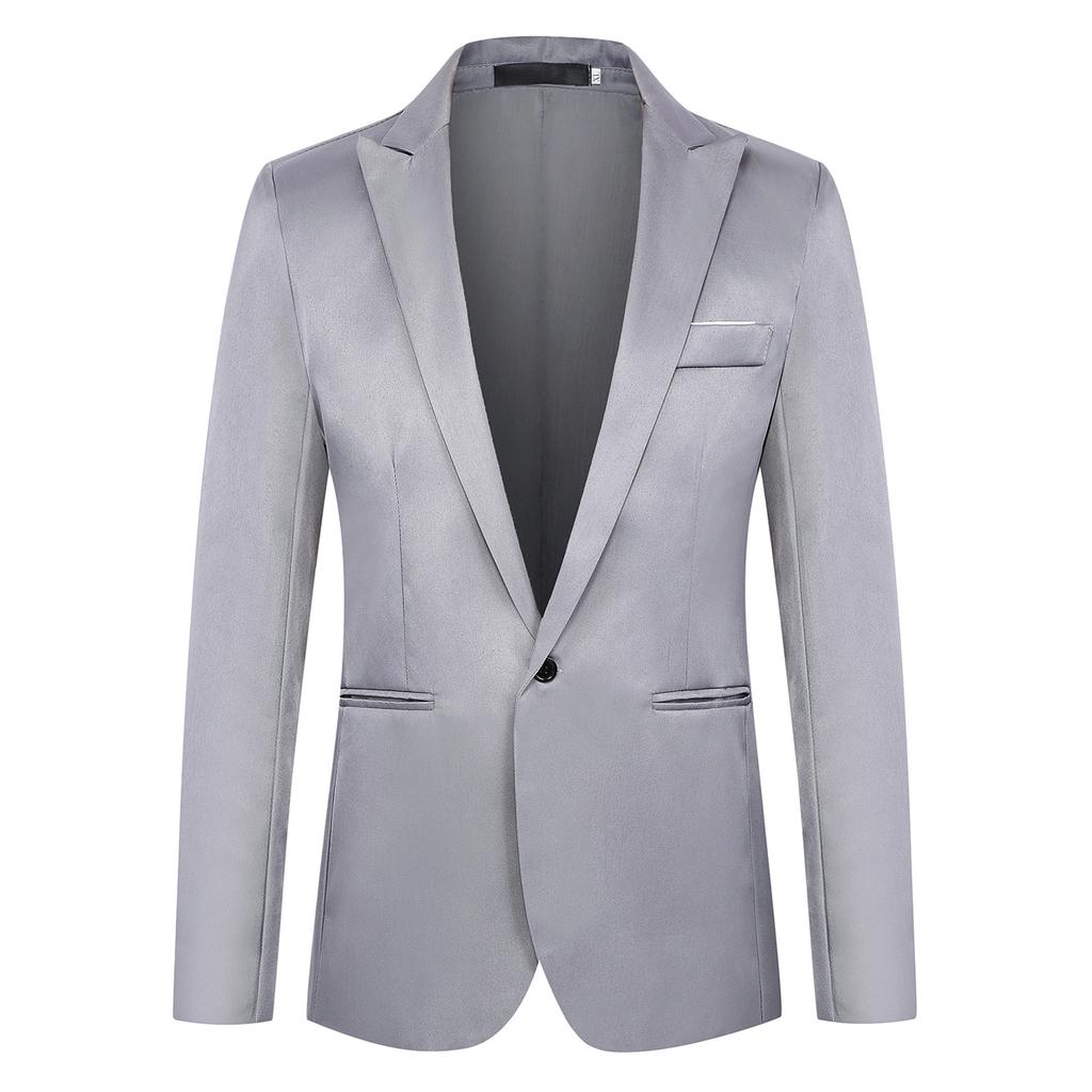 Fashion Men'S Clothing One-Button Casual Small Blazer Jacket Korean Version Suit One-Piece Delivery