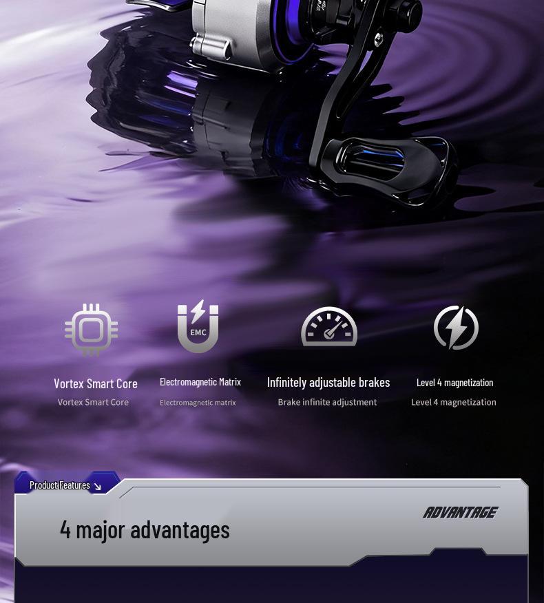 Kemeilong DC Water Drop Wheel 2nd Gen Smart Brake Lightweight Lure Wheel with Buzz Feature