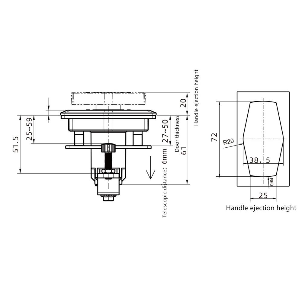 1Set Car Adjustable Entry Door Lock w/Keys IP65 For RVs Yachts Engineer Vehicle