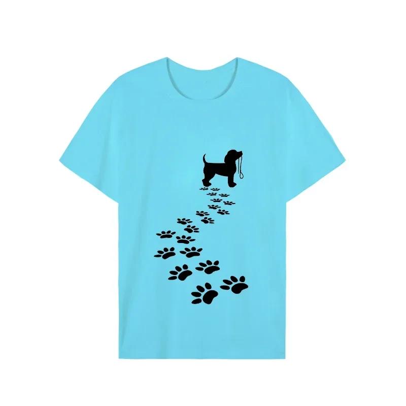 Letnie Koszulki Moda Wzór Łapy Psa Koszulka Damska Męska Top Zabawna Koszulka Graficzna dla Miłośników Psów Femme Koszulka Harajuku Koszulka Hip Hop