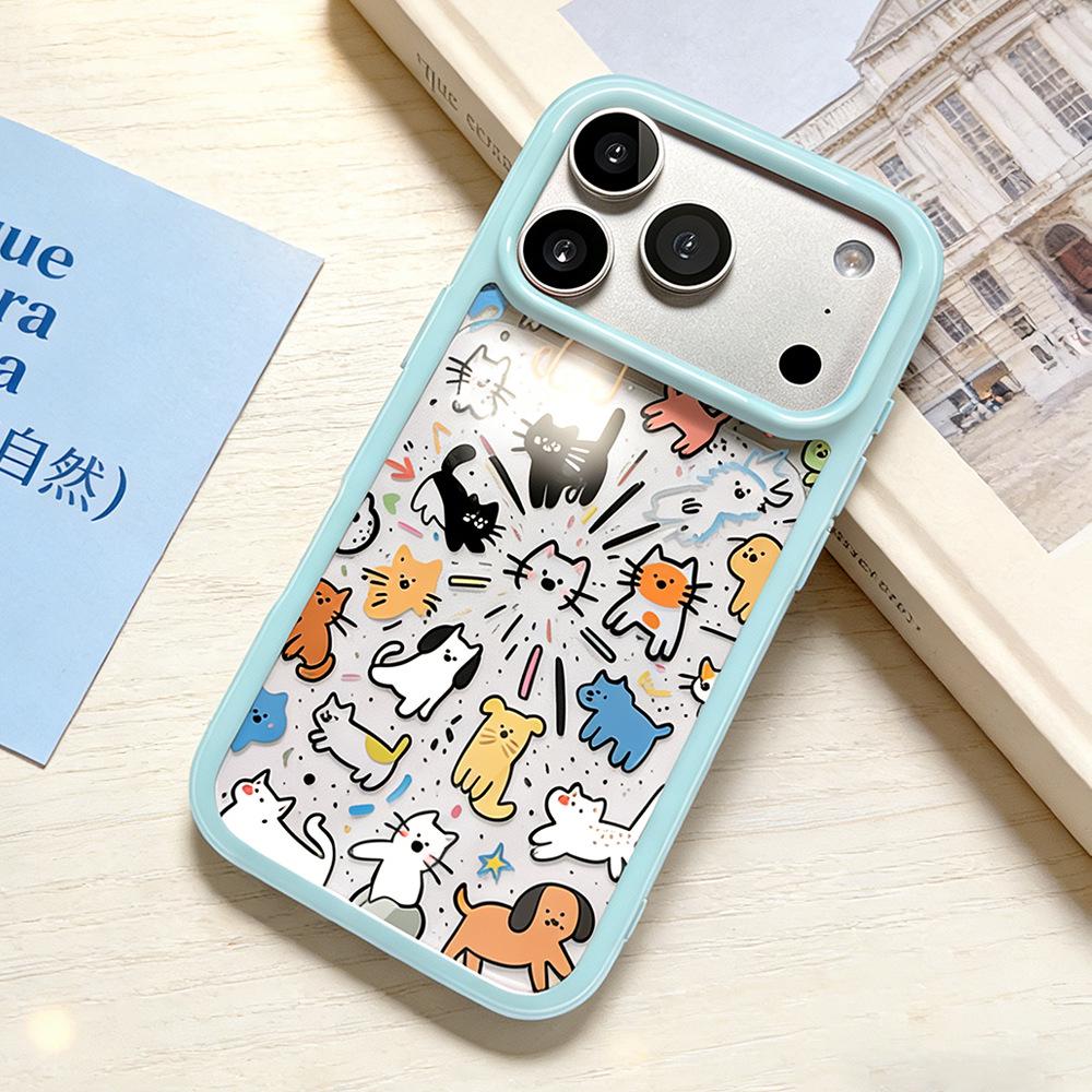 Animal Design Transparent Phone Case for iPhone 13/14/15/16/17 Pro Max - Full Coverage for Women