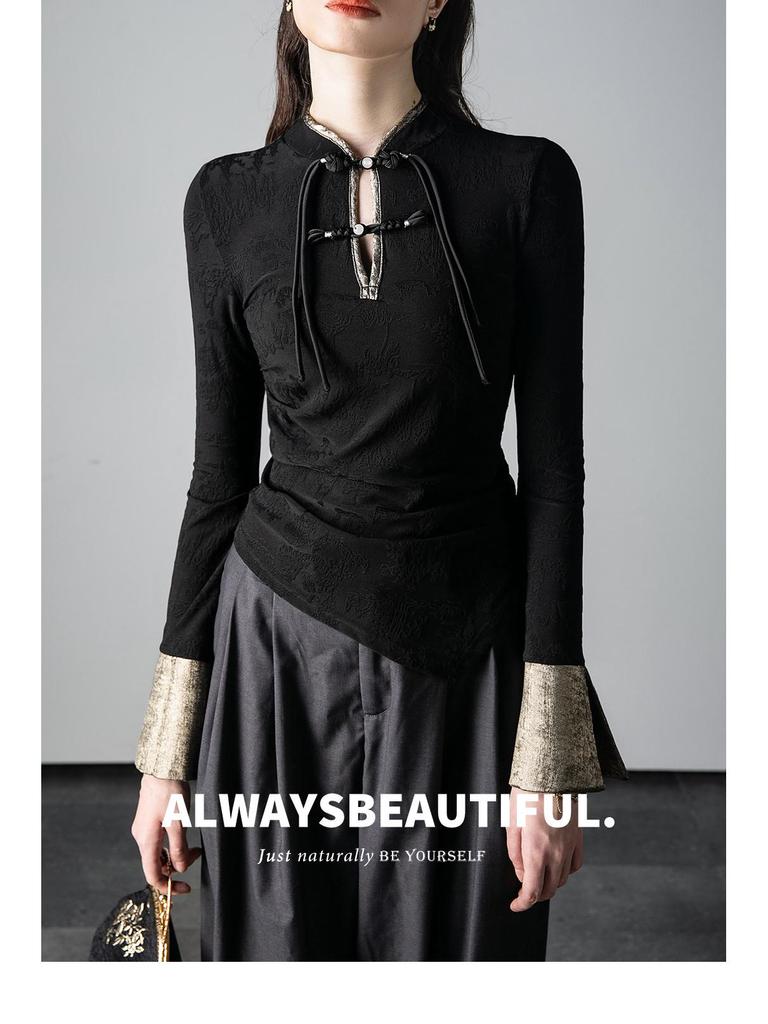 Women's Chinese-Style Tops: New Slim-Fit Autumn & Winter Shirts