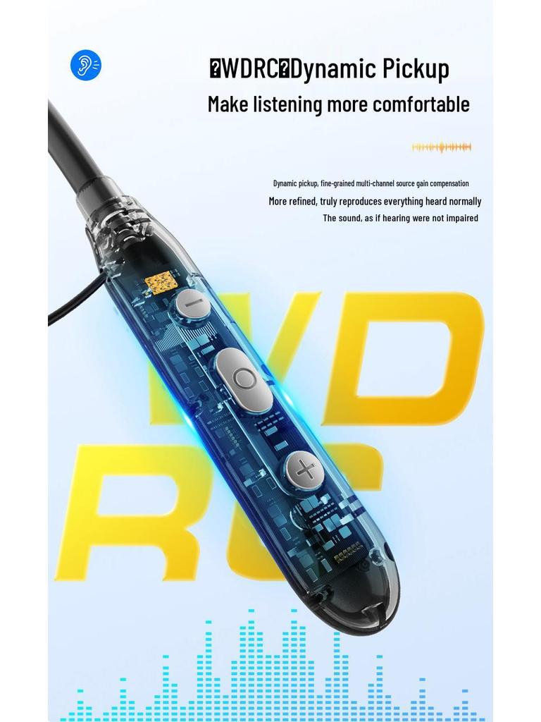 Q80 High-End Neckband BTE Hearing Aid for Elderly & Youth, Large Battery, Anti-Loss, Bluetooth Noise Reduction