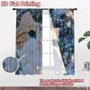 2D Flat Printing  2pcs Cute Kitten with Sparkles Chic Curtains&Drapes 100% Polyester Curtains Outdoor Decorations Use for