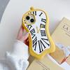 Funny Cartoon 3D Clock Phone Case For iPhone 16 Pro Max 15 14 13 12 Pro Max 11 Anti Fall Soft Silicone Cover