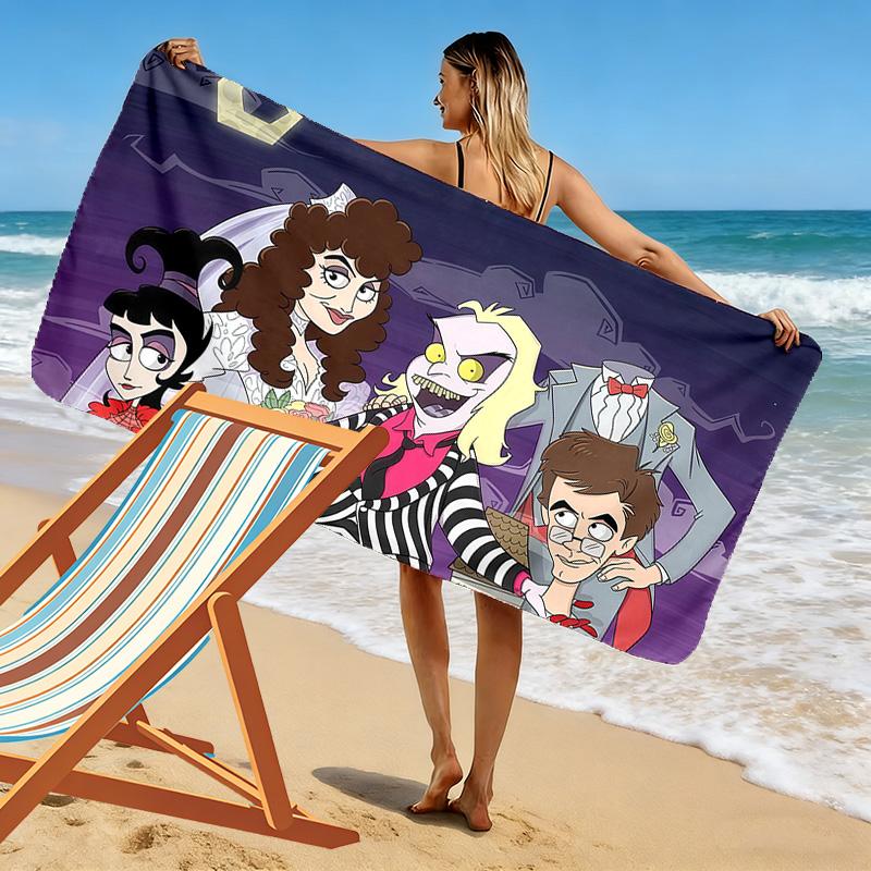 Beetlejuice2 Print Beach Towel, Large Soft Quick Dry Towel for Beach Camping Swimming