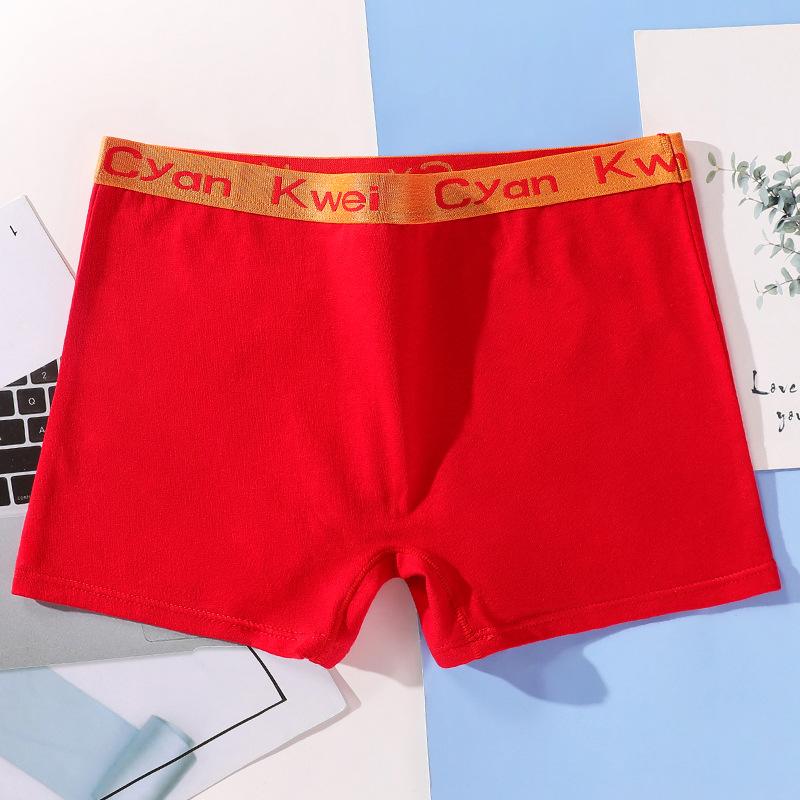 

Женские трусы-боксеры для студентов из хлопка больших размеров красного цвета Year of Life L ярко-красный