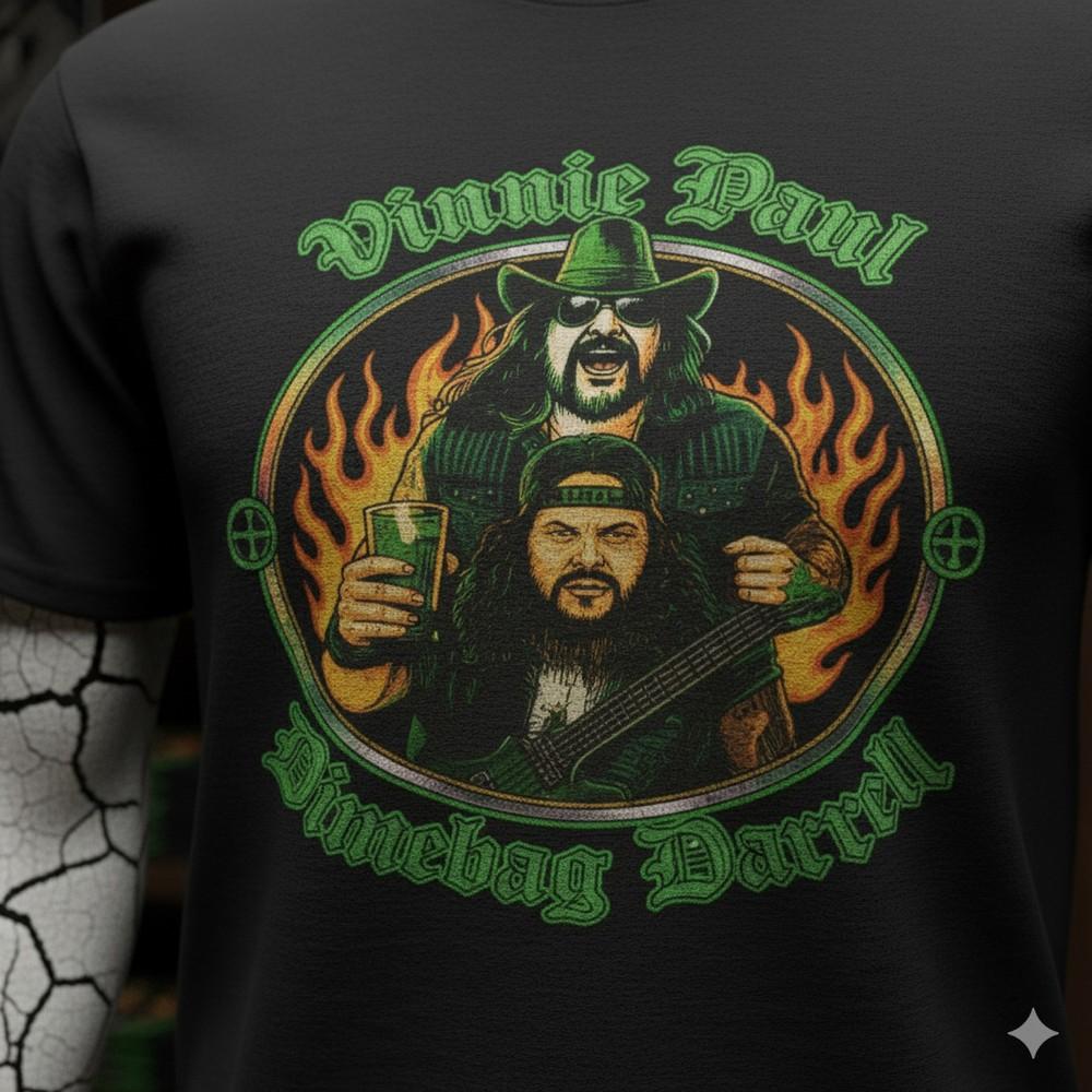 Dimebag Darrell & Vinnie Paul Tribute T-Shirt Rock Band Texas Metal Legend Shirt Unisex T-Shirt M