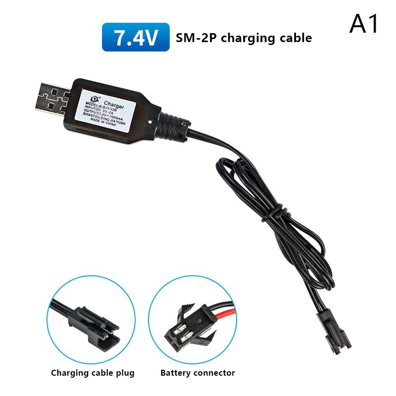 7.4V (3.7V X2) Charger SM-2P/3P SM-4P Reverse XH-3P/4P Li-ion Battery Electric RC Toys Car Boat USB Charge