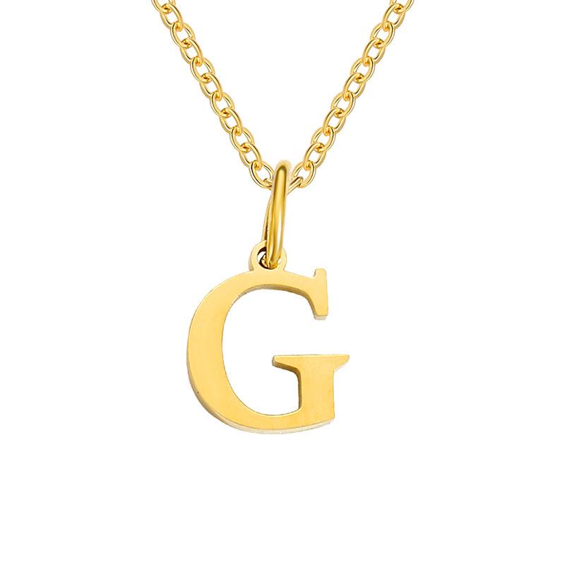 Elegante Collar con Colgante de 26 Letras para Mujer - Diseño Único Cadena para Clavícula de Acero de Titanio