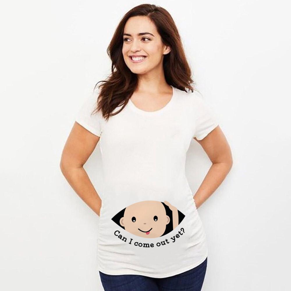 Maternity Shirt Pregnancy AnnounceUnisext Tee Summer Casual Mama Pregnancy Blouses Clothes Basic Mama Clothes