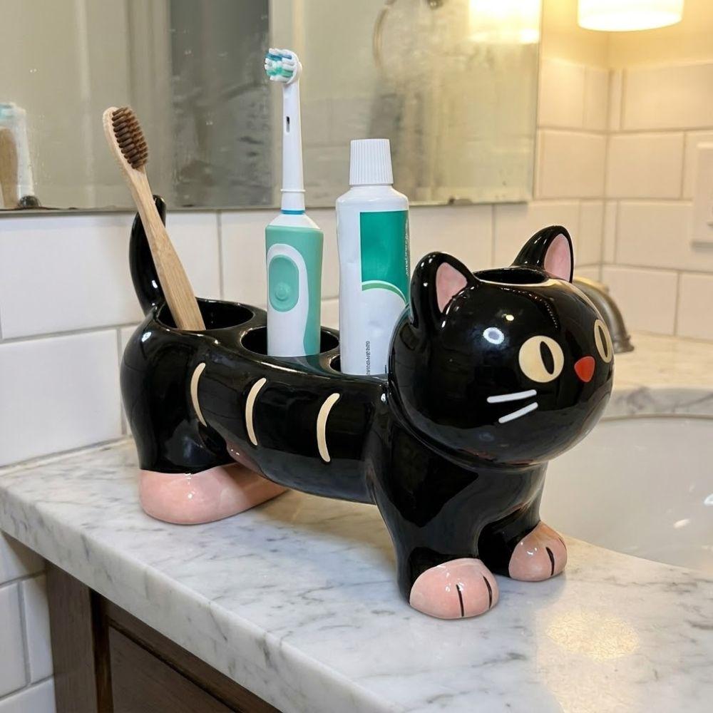 Cat Dog Shape Electric Toothbrush Stand Cartoon Toothpaste Toothbrush Base Washstand Vanity