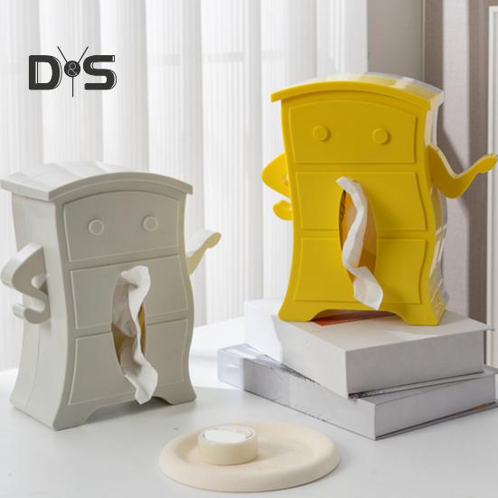 Cute Tissue Box Holder Creative Shape Vibrant Color Non-Slip Design Large Capacity Paper Holder Space-Saving Desktop Decor