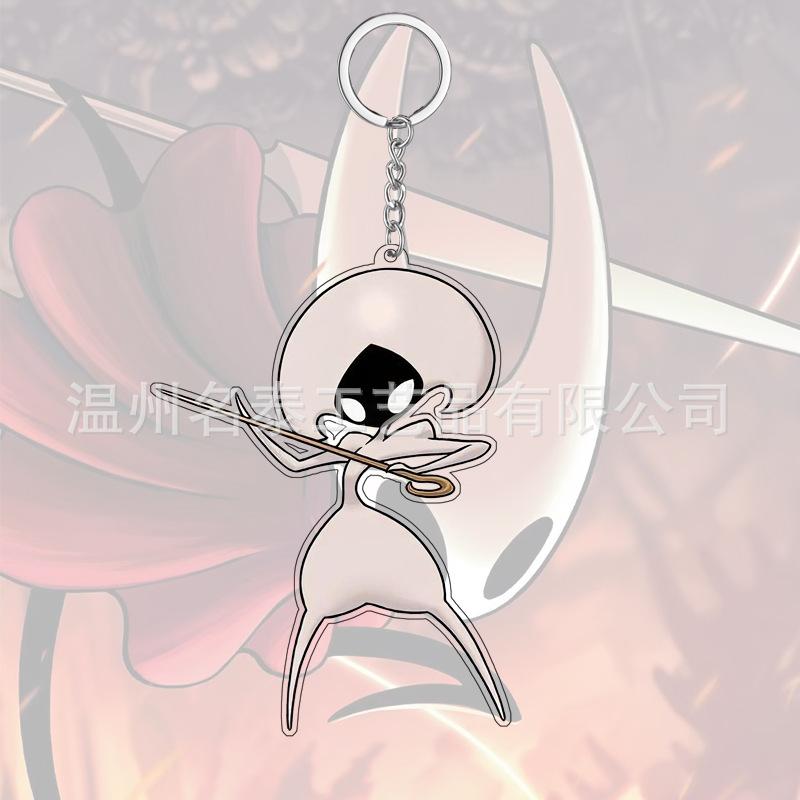 Anime Hollow Knight Silksong Porte-clés Acrylique Accessoires Charms de Sac Créatifs Pendentif de Sac à Dos Porte-clés Drôle Cadeau pour Fans