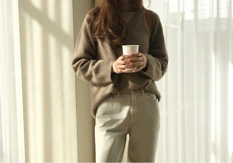 Women's Korean Style Loose V-Neck Sweater - New Arrival 2023 Autumn/Winter Wool Knit Base Layer