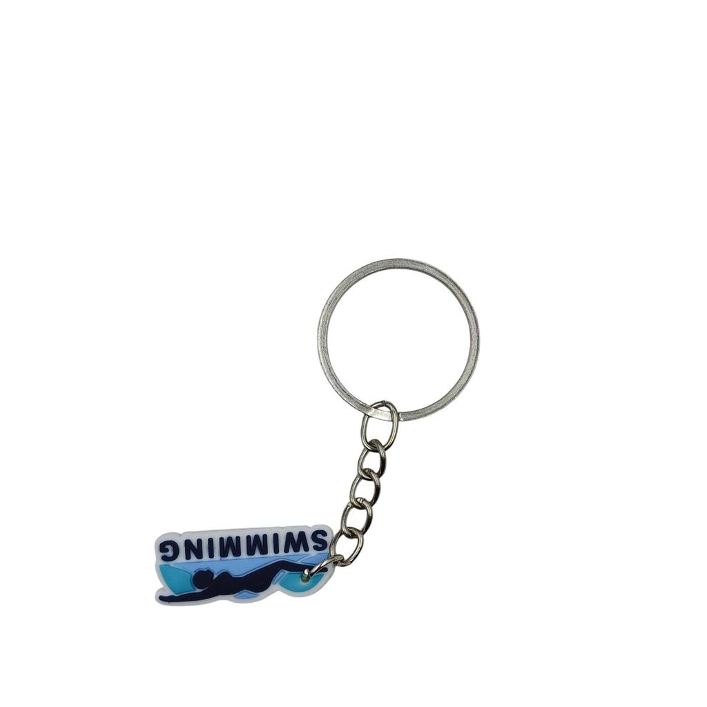 Creative Sports Keychain: Soft PVC Rubber Keyring for Football, Basketball, Volleyball, Rugby Bag Pendant