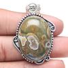 Pendant Rain Forest Jasper Gemstone Valentine'Day Ethnic Silver Jewelry 2"