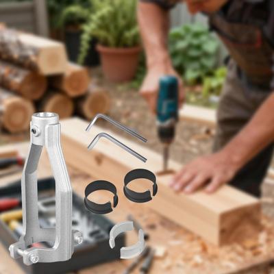 Square Hole Drill Adapter Fixing Bracket Aluminum Alloy Effective Practical Woodworking Tool