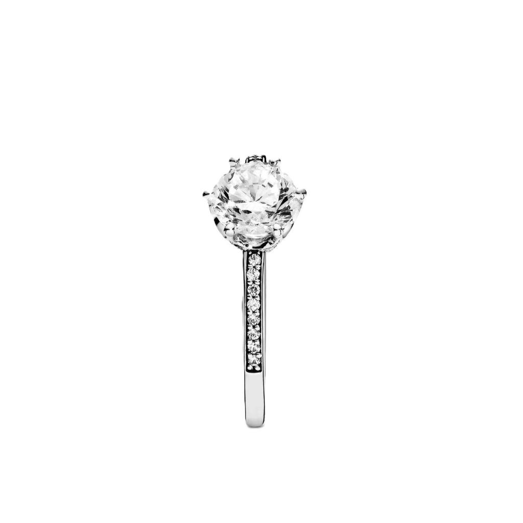 Pandora Sparkling Crown Solitaire Ring With Clear Cubic Zirconia P-198289CZ-54 For Women