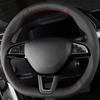 Braid Car Steering Wheel Cover Citigo Roomster Fabia Octavia Superb Karoq Rapid Steering Wrap Car Accessories For Skoda