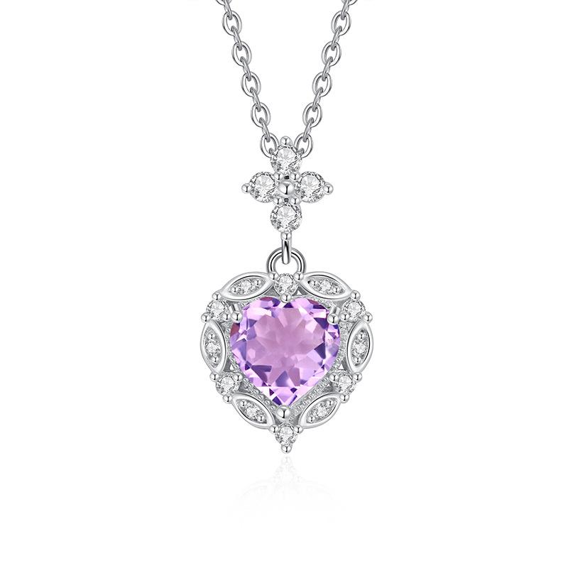 

Luxury S925 Silver Necklace, Natural Colorful Gemstone Pendant, Elegant Jewelry for Her 925 silver