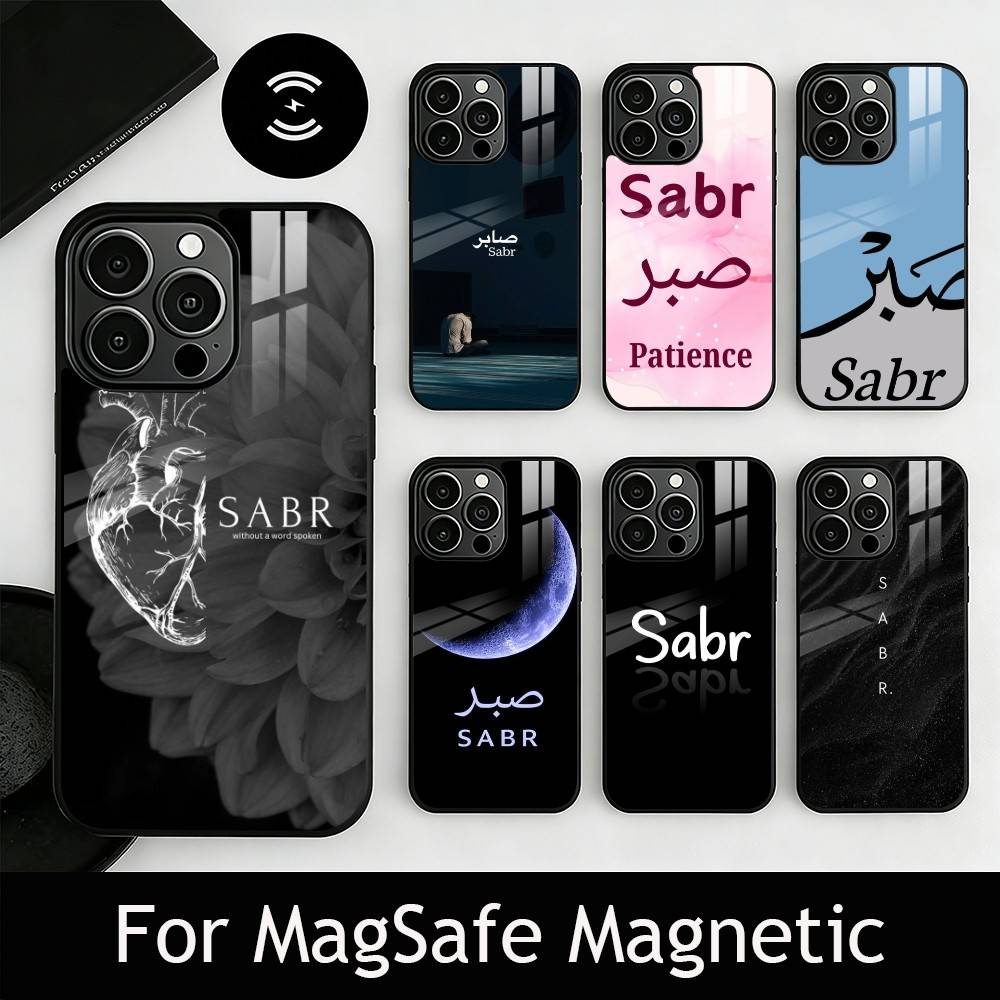 Sabr Patience Arabic Phone Case For iPhone17,16,15,14,13,12,11 Plus,Pro Magnetic with Magsafe Wireless Charging