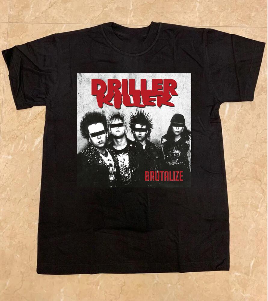 Brutalize - DRILLER KILLER Группа Черная Футболка Хлопок Все размеры S-5XL H172 Унисекс Футболка XXL