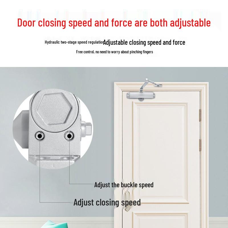 Automatic Fire-Resistant Slide Door Closer with Hydraulic Buffer