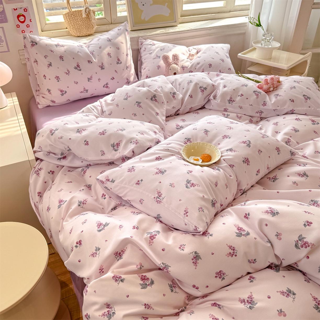 

Super soft double-layer yarn washed cotton quilt cover student dormitory quilt cover and pillowcase without sheets 180x220cm 3pcs