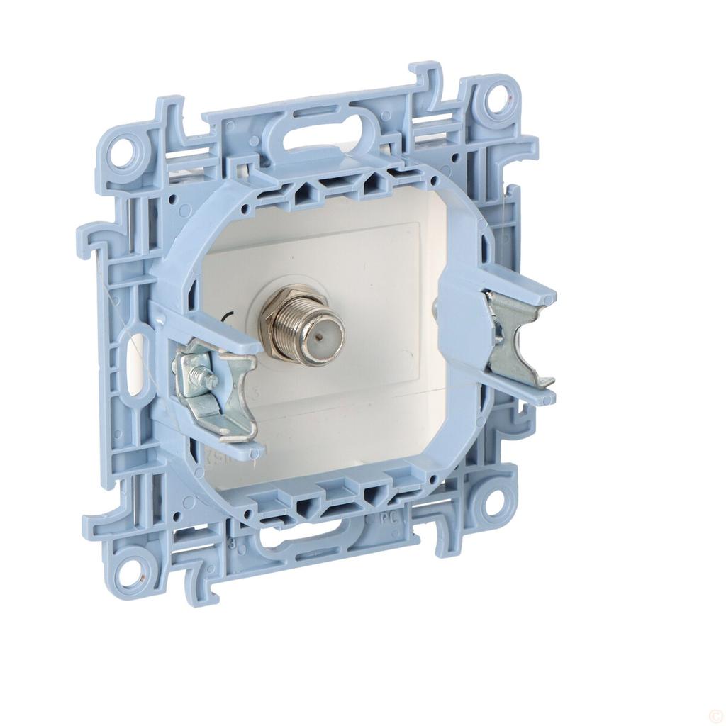 Single F-type Antenna Socket (module), White Simon10
