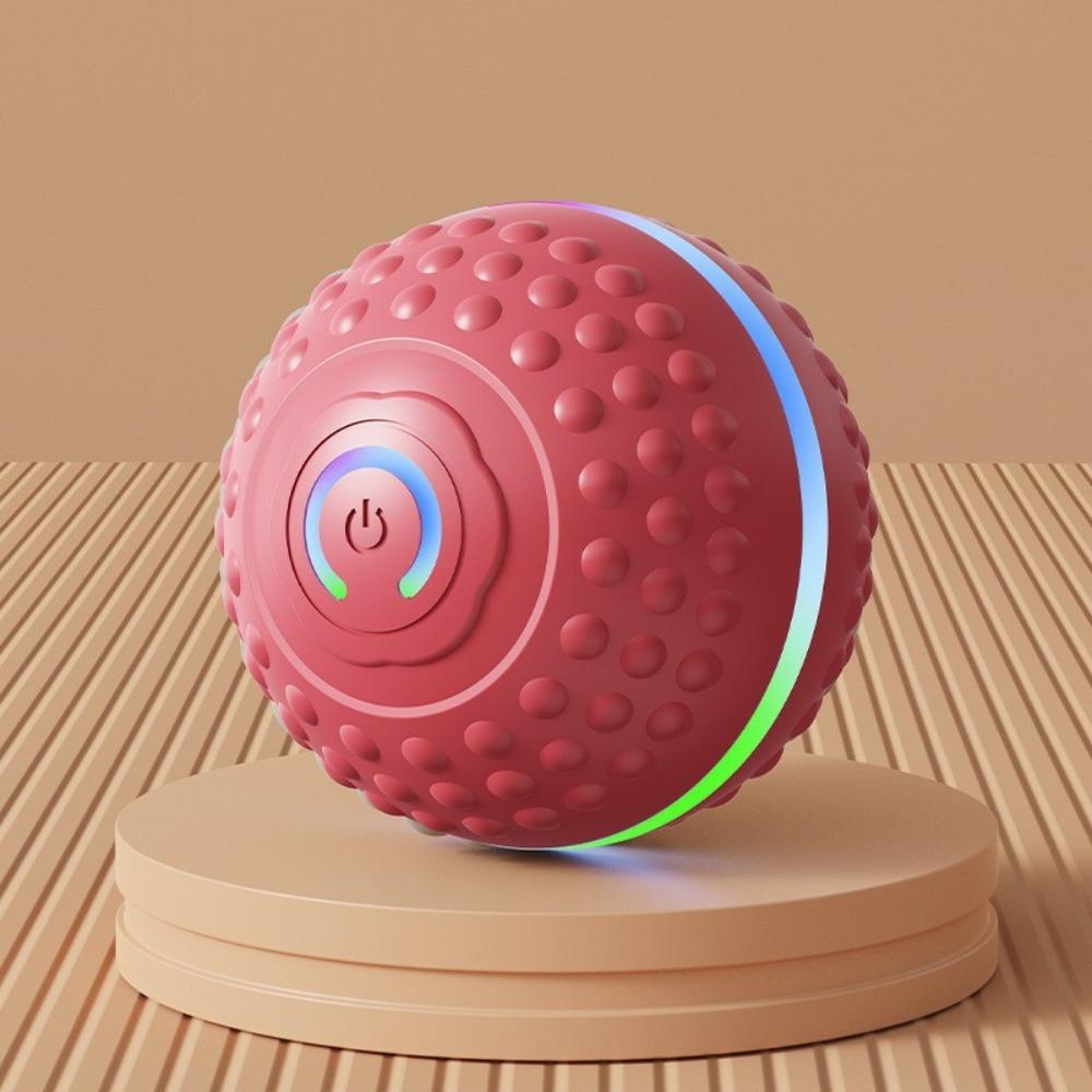 USB Rechargeable Smart Dog Toys Automatic Jumping Interactive Function Electronic Ball Chew Resistant Electronic красный