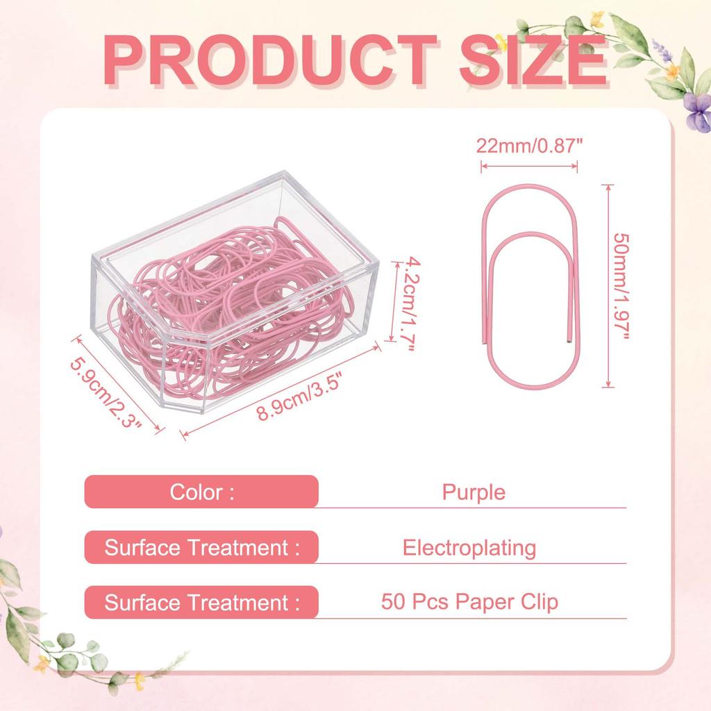 20/50/100Pcs Paper Clip 2inch Non-Skid Metal Paper Clamp Clips Large for Office Supplies Craft Scrapbook Document Note Sorting