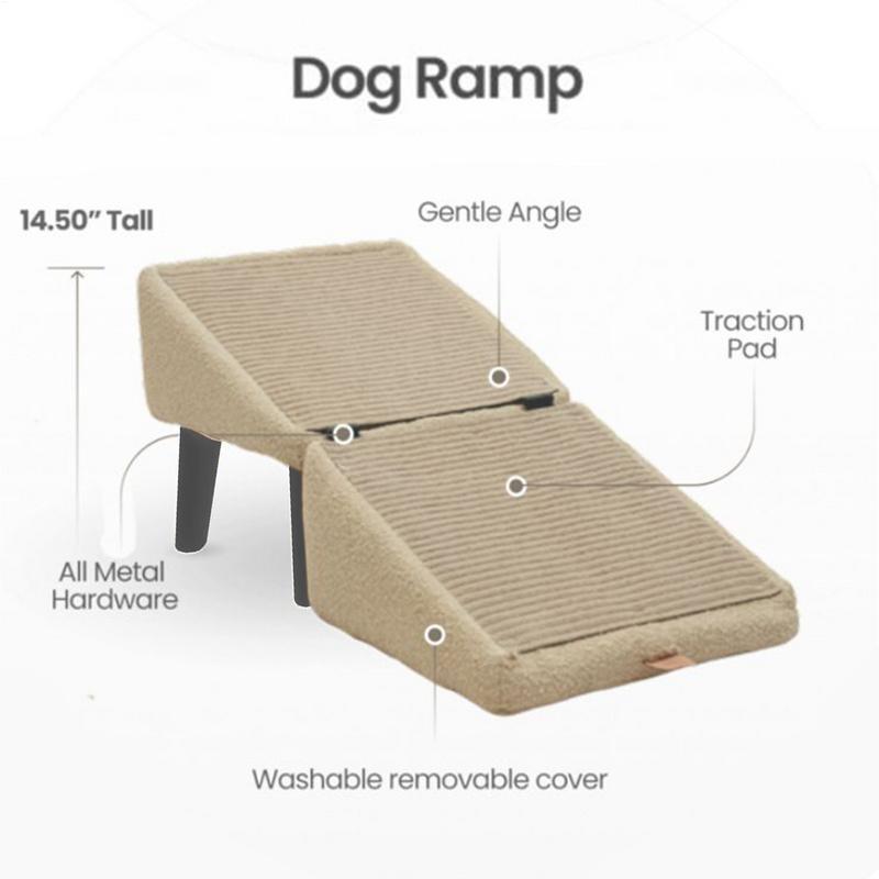 Split Dog Staircase Safety Ramp Dual-Purpose Folding Wooden Footstool Sofa Steps For Large Medium Small Dogs Cats Puppy Supply