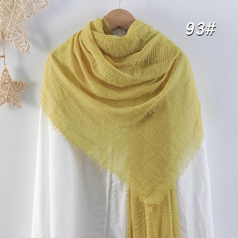 Sciarpa da donna in cotone lino seta - Per tutte le stagioni, colore unito, versatile foulard per testa e parasole