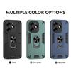 KEYSION Shockproof Armor Case for Itel S23+ Soft Silicone+PC Camera Protection Ring Stand Phone Back Cover for Itel S23 Plus