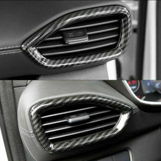 For Hyundai Santa Fe 2019-2021 2X Carbon Fiber Side Air Outlet Vent Cover Trim