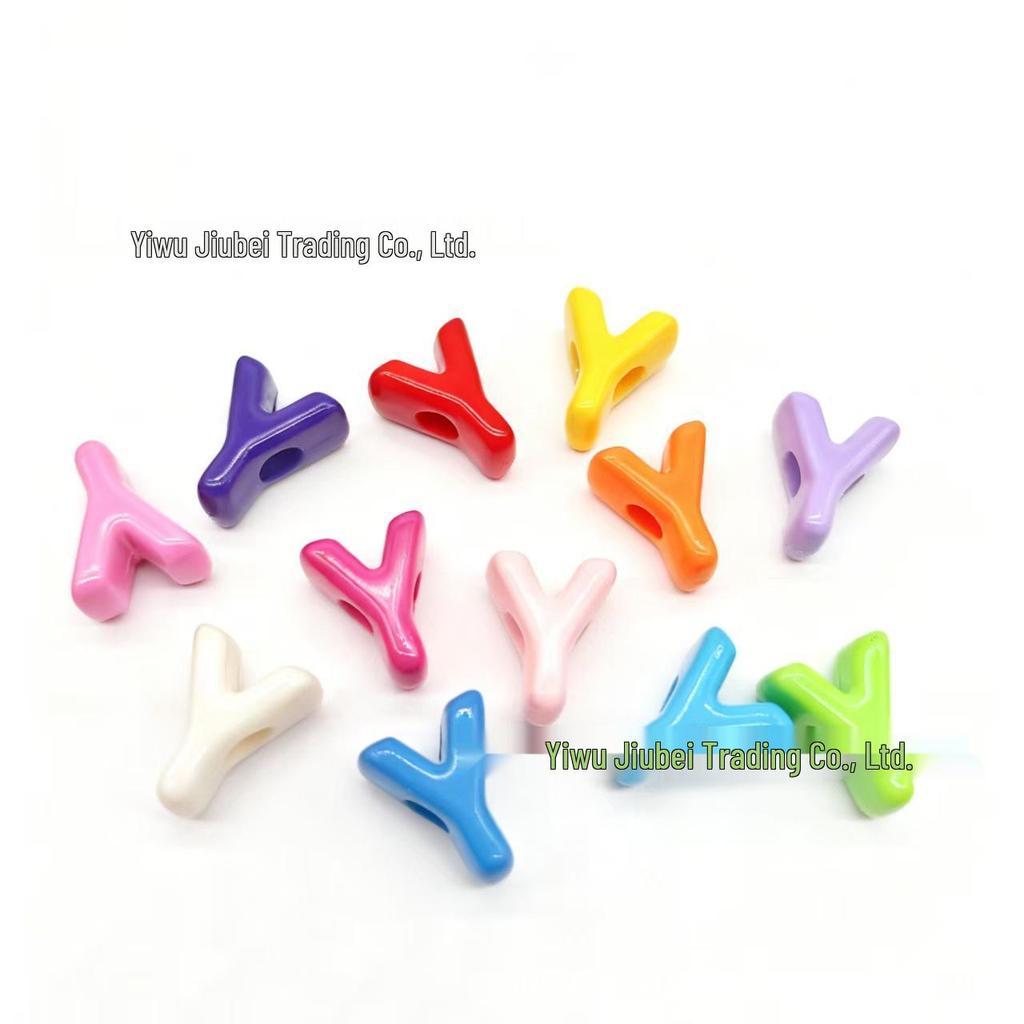 Colorful Acrylic Alphabet 'A' Beads for DIY Keychains & Charms