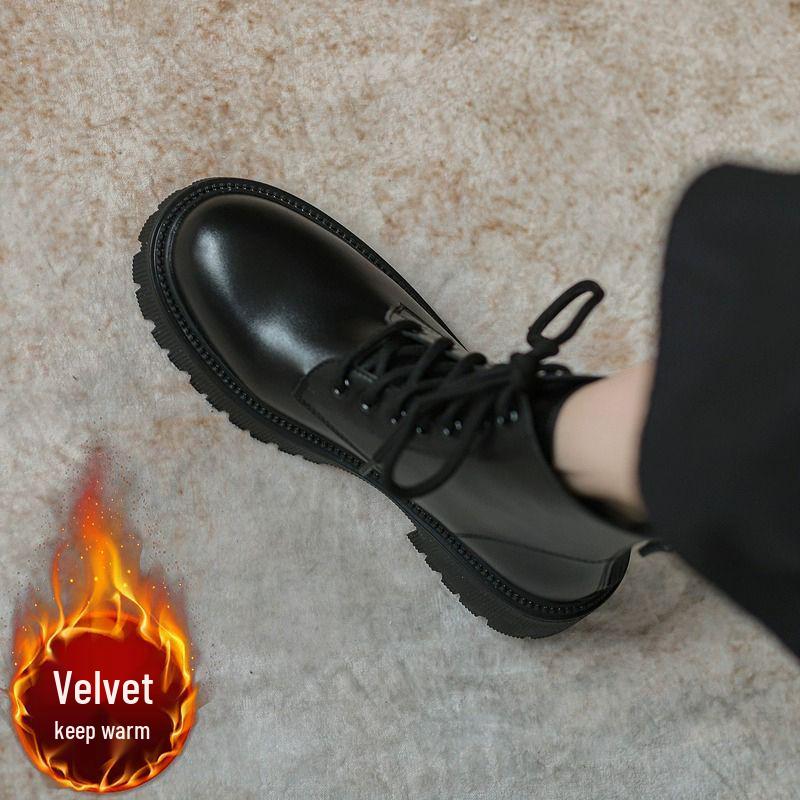 Women's British-Style Martin Boots with Thick Sole for Heightening, Slimming, and Versatile Use In Autumn and Winter