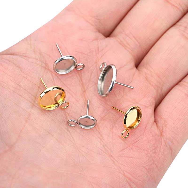 10 pièces/ensemble Base de montage Boucles d'oreilles Simplicité DIY Multicolore Monture de boucles d'oreilles Hypoallergénique Ensemble de base pour boucles d'oreilles DIY