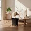 Wheeled Trash Can with Attached Lid Lidded Bin Mobile Garbage for