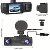 1080P WIFI Camera for Cars, 3Channel Dash Cam Front Inside and Rear  Car DVR with IR Night Vision Loop Recording Wide Angle Cam