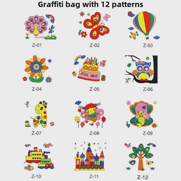 Children's Eco-Friendly DIY Graffiti Art Bag: Non-Woven, Handmade Coloring Handbag.