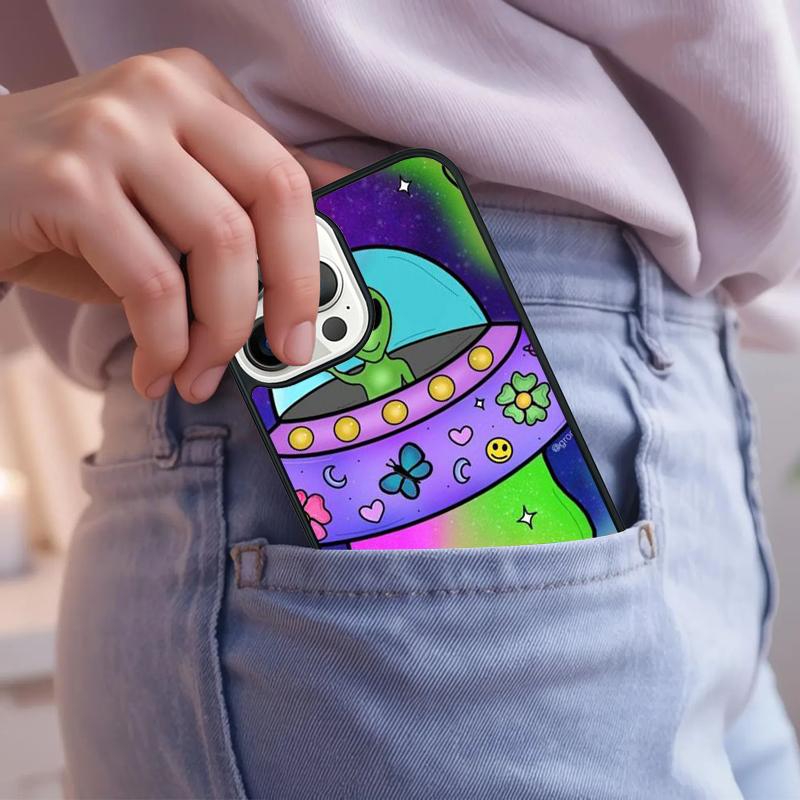 Aesthetics Cartoon alien Phone Case For iPhone 17 Air 15 16e 14 13 Pro Max Coque 12 11 Pro Max PLUS cover