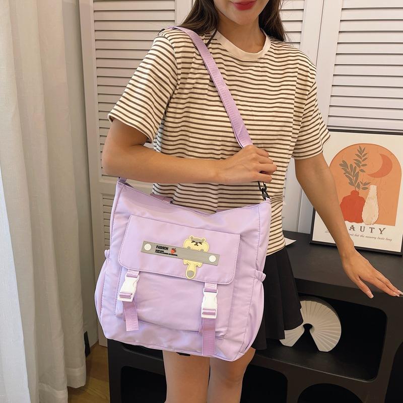 Simple And Versatile Single Shoulder Soft Girl Tote Bag, Student Large-Capacity Commuting Tutoring Class Schoolbag