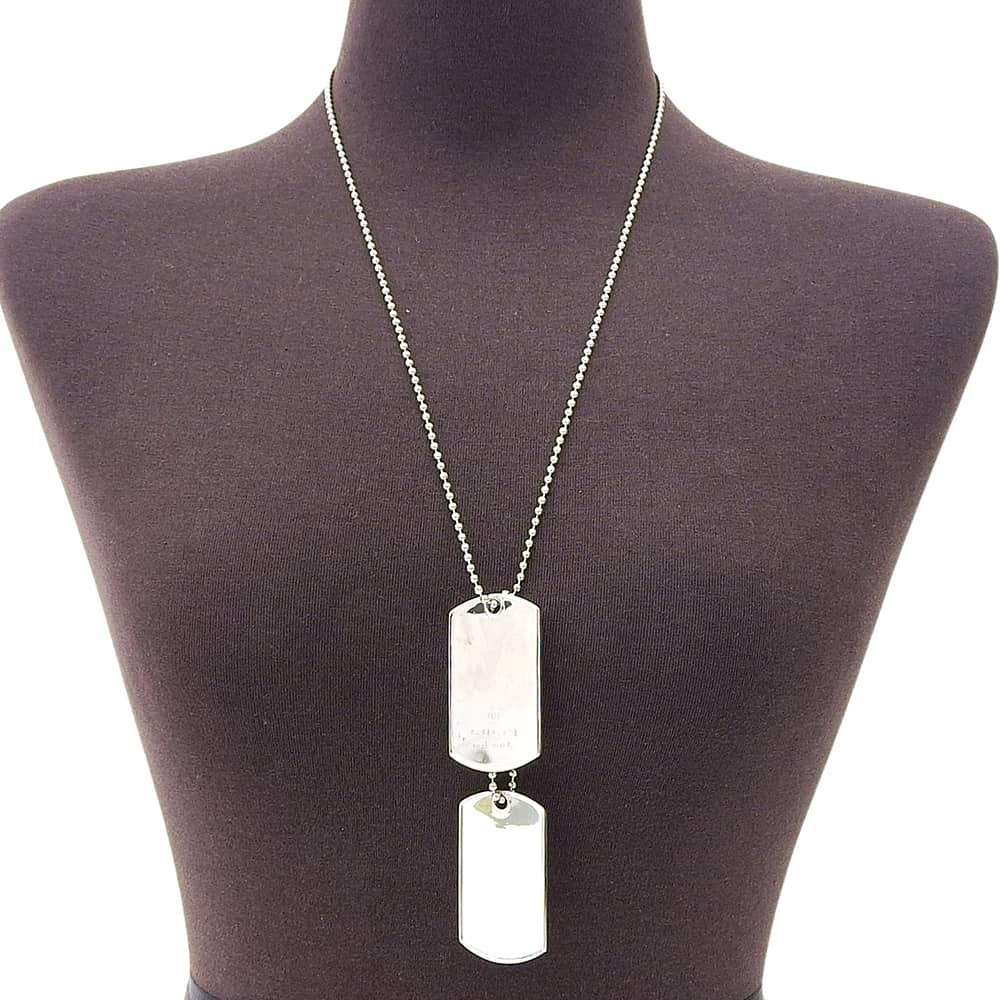 Gucci Dog Tag Necklace Ball Chain Silver925 53.5g Unisex Used